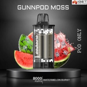 GUNNPOD MOSS – WATERMELON BURST – 8000 PUFFS – POD ONLY